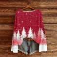 thumbnail image 2 of Womens Knit Baggy Sweatshirt Christmas Crew Neck Oversized Sweater Pullover Dropped Long Sleeve Tops with Prints (L, Red A), 2 of 4