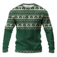 thumbnail image 4 of Ceisia Men's St. Patrick's Day Clover Print Waffle Knit Long Sleeve Crew Neck Casual Top Army Green XXL Gifts, 4 of 9