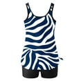 thumbnail image 4 of Dagegui 2 Pc Women's Modest Swimsuits Trendy Print Swim Tank Tops with Boyshorts Bathing Suit Tummy Control Swimwear Sets for Beach 002 Navy XL, 4 of 5