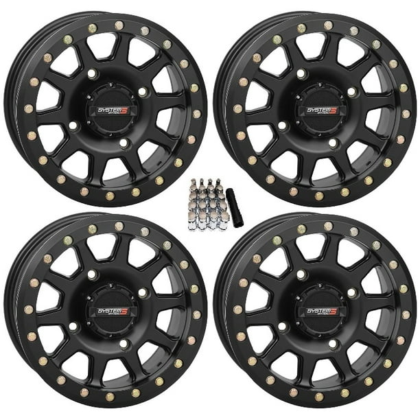 System 3 SB3 Beadlock Black UTV Wheels 14" Honda Pioneer
