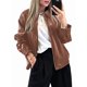 thumbnail image 2 of Chaquetas de para Mujer, Abrigos de Motociclista de Imitación de Gran Tamaño, Ropa de Moda para Otoño Camello XS, 2 of 8