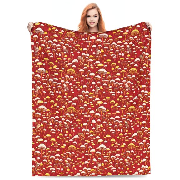 Mushroom Blanket Mushroom Lover Gift, Soft Flannel Throw Blanket for Sofa Couch Bed Bedroom Home Decor 50x40