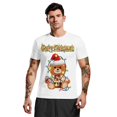 thumbnail image 1 of Hombre Camiseta Papá Noel Estampados Gráficos Cuello Barco Estampado 3D Al aire libre Navidad Manga Corta Estampado Ropa Deportes Casual, 1 of 4