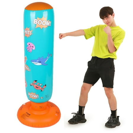 Kids Inflatable Punching Bag Funny Thickened Standing Boxing Bag Blow ...