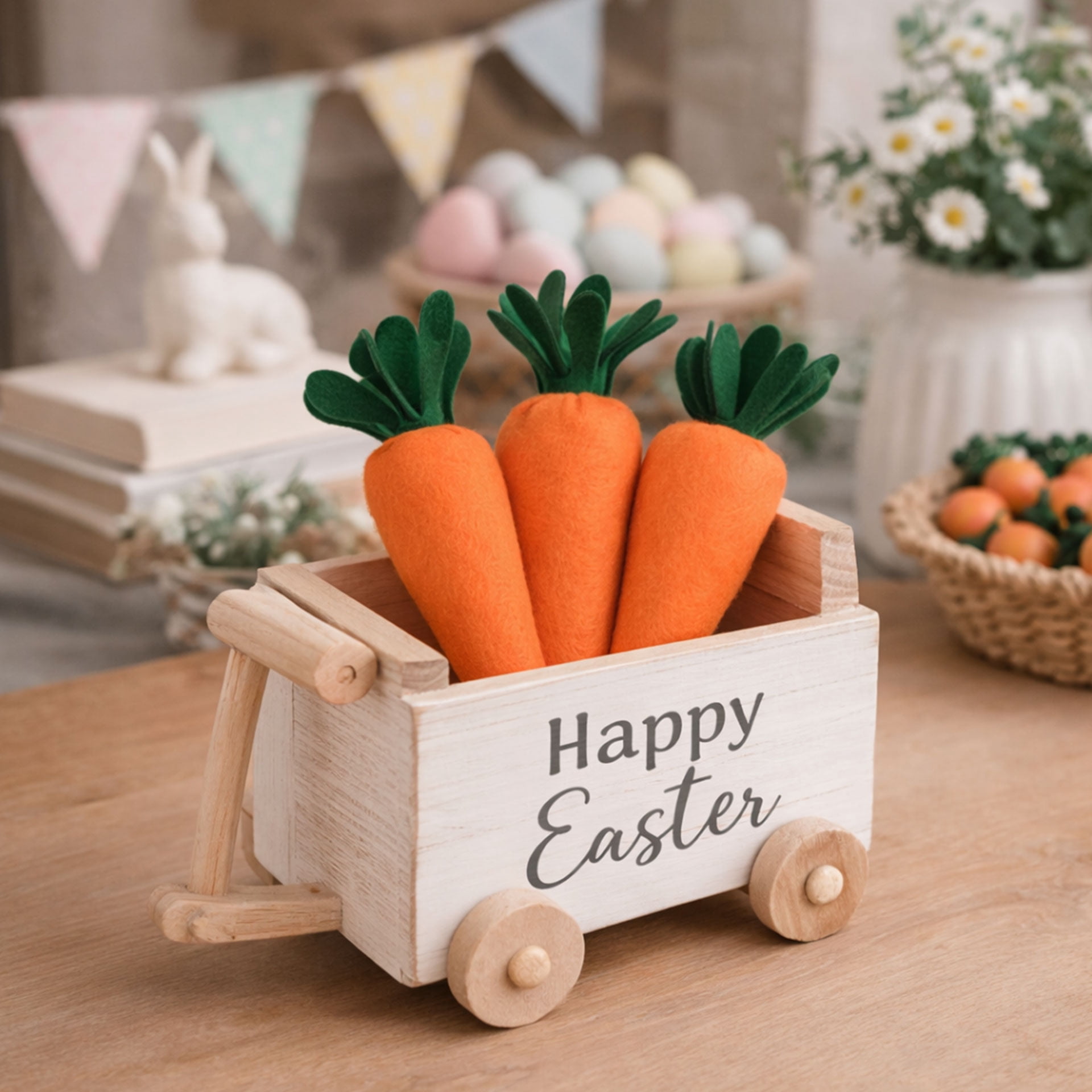 12PCS Easter Carrot Decorations Seasonal Vegetables Ornaments – Artificial Stuffed Fabric Carrots, Rustic Spring Easter Decor for Tiered Tray, Basket, Vase Filler, Farmhouse Tree (Natural Orange)