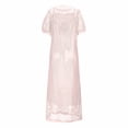 thumbnail image 6 of XIAOCHA Women's Open Knit Cover-Up Dress Crew Neck Short-Sleeve Summer Beach Maxi Dress, 6 of 6