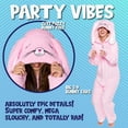 thumbnail image 2 of Sherpa Bunny Rabbit One Piece - Plush Adult Animal Costume Jumpsuit by FUNZIEZ! (Pink, Medium), 2 of 2