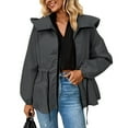 thumbnail image 4 of Fiaer,Oversized Full Zip Hooded Jackets for Women,Women's Drawstring Loose Fit Windproof Tops,Ladies Long Sleeve Lightweight Outerwear with Pockets Grey S, 4 of 9