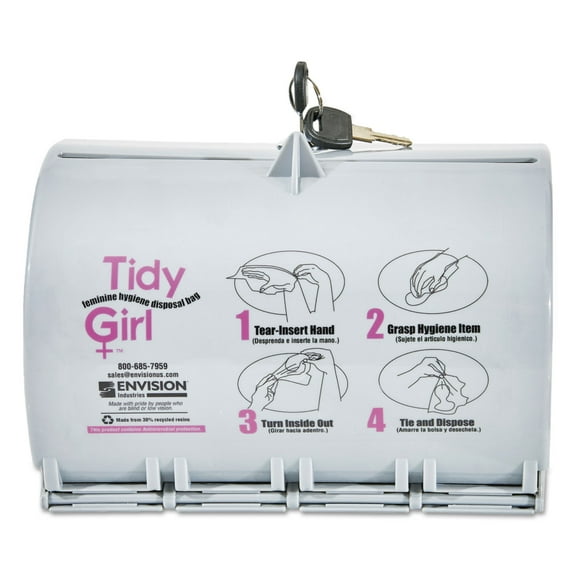 Stout Plastic Feminine Hygiene Disposal Bag Dispenser Gray TGUDPV2