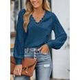 thumbnail image 4 of Cupshe Women's Top Long Puff Sleeve V-Neck Cut Out Lace Trims Cloth, 4 of 5
