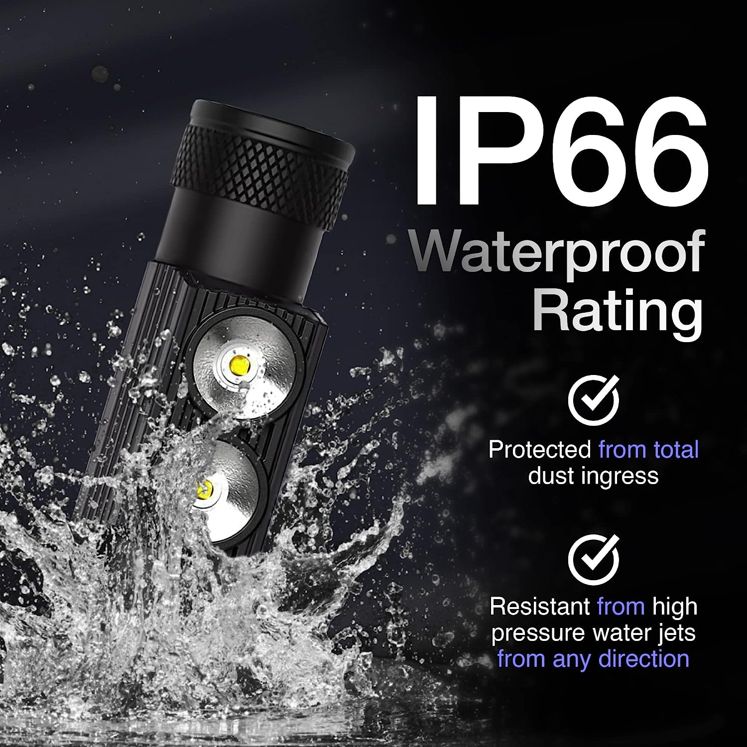 K-Bern - LED Rechargeable Headlamp, 1000 Lumens w/2600mAh battery, Adjustable Head Lights for Forehead, Aero grade aluminum solidly built, USB-C, Waterproof, for Walking, Camping, Hiking, Dual Beam
