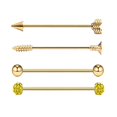thumbnail image 3 of Aretes de acero inoxidable Yinane Oro 4x, 3 of 8