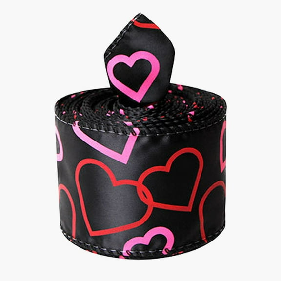 Valentine's Day Decor 2.5" Black Ribbon 5 Yards Valentines Red Lips Ribbon Craft Fabric Ribbon for Gift Wrapping Floral Bouquets Wedding Party Supplies DIY Bows Wrapping Bouquet Floral Arrangements