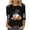 #0131-Black, variant on Uootdi Halloween Graphic Tees Crew Neck 3/4 Sleeve Crown Black Cat Bat Dead Tree Full Graphic Print Holiday Tops for Women Relaxed Fit Pumpkin Patch Visits Soft Womens Shirts Gift