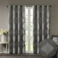 thumbnail image 2 of Window Curtains Ogee Knitted Jacquard Total Blackout Curtain Panel(Only 1 Pc Panel),Blackout Curtains, 2 of 16