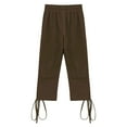 thumbnail image 4 of TiaoBug Boys Viking Pirate Pants Medieval Lace Up Ankle Banded Trousers Kids Halloween Fancy Dress Up Coffee 130/135, 4 of 5