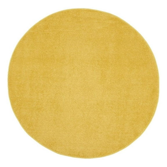 Pemberly Row 4' x Round Yellow Fabric Outdoor Area Rug (4' Round)