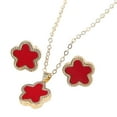 thumbnail image 1 of Collar de Flores Yinane con Pendientes Conjunto de Joyería para Mujer Rojo, 1 of 8