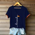 thumbnail image 4 of Women's Germany Football Graphic T-Shirt, Women's V-Neck T-Shirt German Soccer Letter Print Graphic Tee, Casual Fashion Top, Summer Short Sleeve Blouse for Soccer Tournament 2026 Navy Size: XL, 4 of 4
