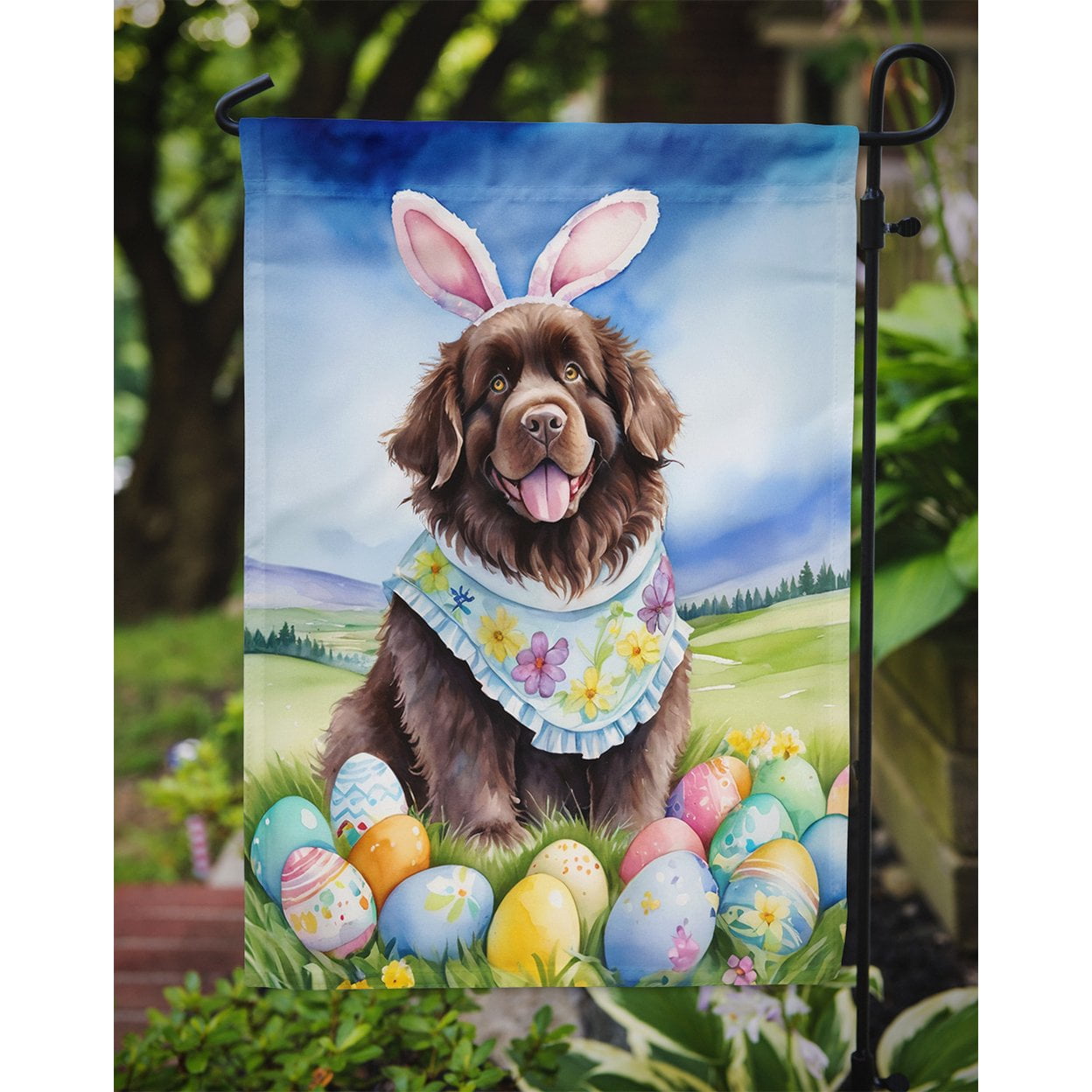 Newfoundland Easter Egg Hunt Garden Flag 11.25 in x 15.5 in