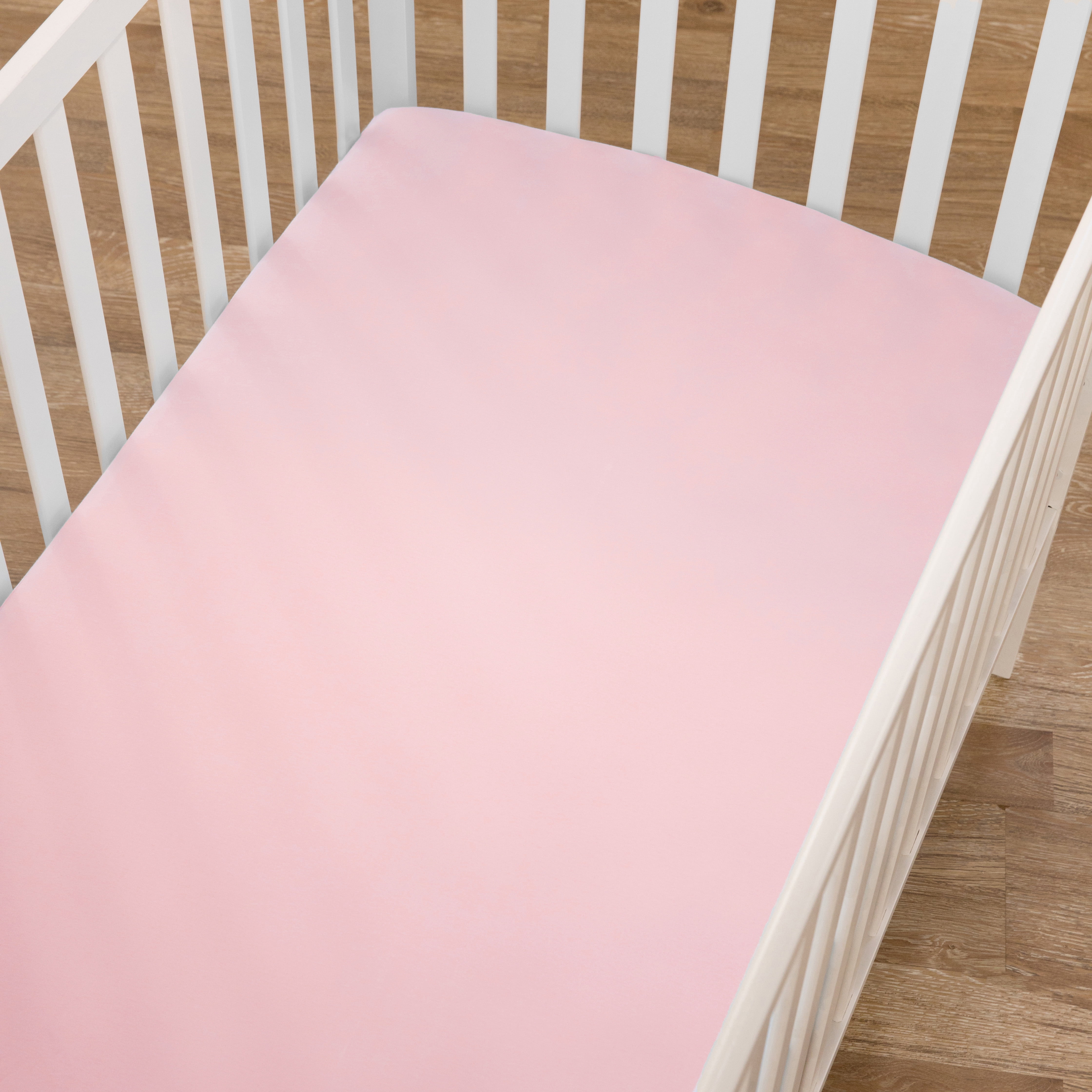 TL Care 100% Natural Cotton Fitted Crib Sheet 52" x 28" - Soft, Breathable, Hypoallergenic & Gentle Toddler Bed Sheet, Pink, Neutral for Boys & Girls