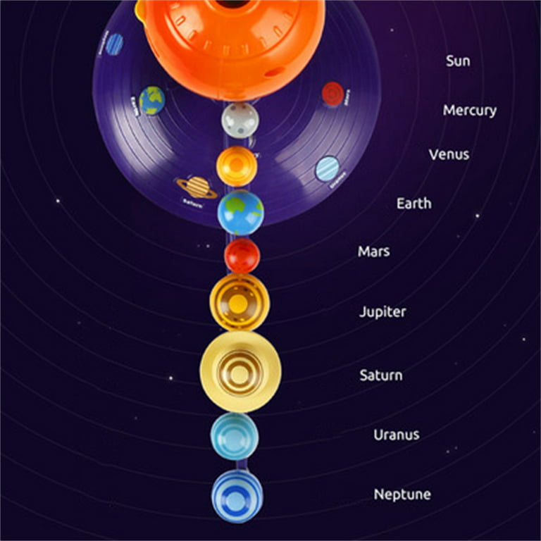 Solar System Model Orbiting Solar System STEM Kit Electric Rotating  Planetarium Projector With 8 Planets STEM DIY Space Toys