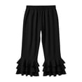 thumbnail image 6 of Guluxicc Capri Yoga Pants for Women Elastic Waist Ruffle Hem Leggings Solid Color Womens Casual Sports Pants, 6 of 6