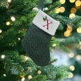 thumbnail image 2 of CuiLiyq Christmas Stockings with Initials, Green Knitted Xmas Stocking, Christmas Party Fireplace Family Hanging Stocking Decorations (7.8 Inch, Letter-X), 2 of 5