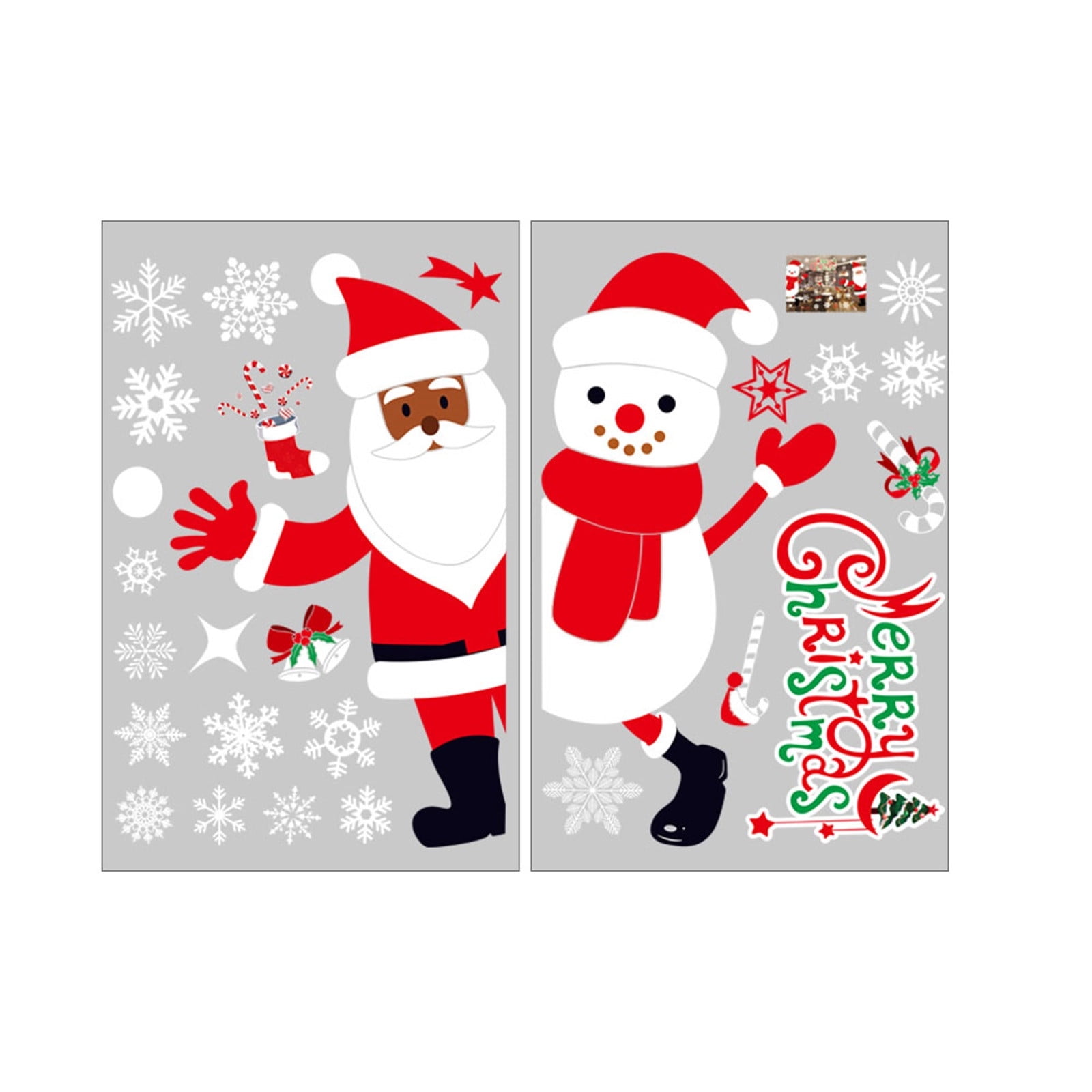 Christmas Snowflake Reindeer Santa Claus Window Cling Static Stickers Holiday De 