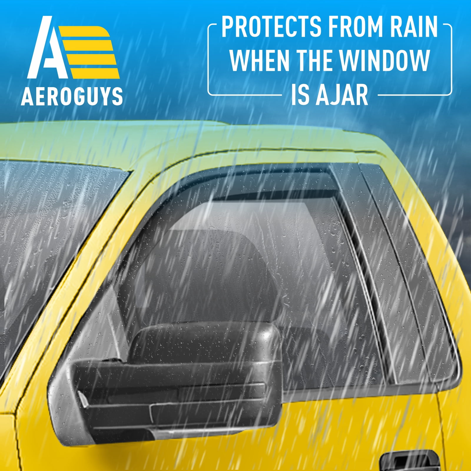 AEROGUYS In-Channel Window Deflectors Extra Durable Window Visors Rain Guards Fit for Ford F-150 2009-2014 Regular Cab,Sun Visors, Wind Deflectors,Vent Visors,Truck Accessories-2pcs. AG0046