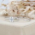 thumbnail image 5 of Eclet Jewels Engagement Ring Set - 1.9 Ct VVS1/D Oval Cut Diamond Ring - 14K White Gold Over Ring - Wedding Solitaire Ring With Matching Band - Fabulous Two Ring for Women's - Causal Office Wear Ring, 5 of 10