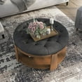 thumbnail image 2 of Furniture of America Scandi Wood Round Coffee Table in Natural and Dark Gray, 2 of 5