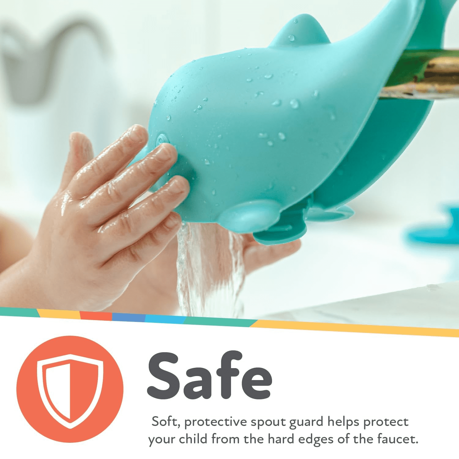 Nuby Bathtub Safety Spout Guard, Baby Bath Toy, Dolphin