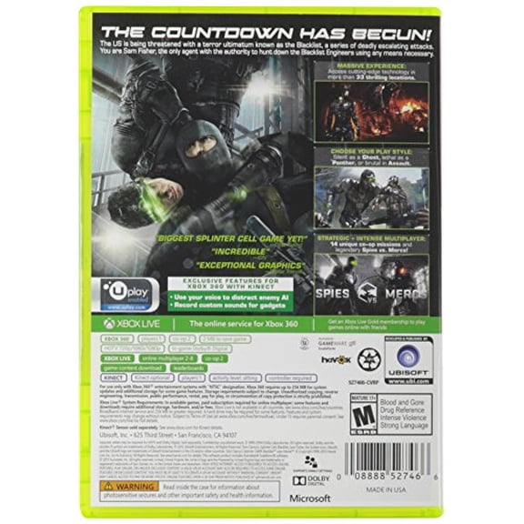 Tom Clancy's Splinter Cell Blacklist (XBox 360) Ubisoft Ubisoft