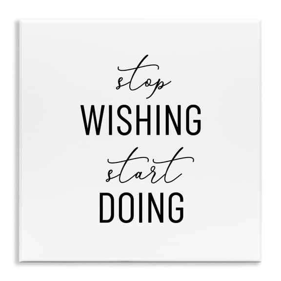 Stupell Industries Motivational Start Doing Text & Numbers Painting Unframed Art Print Wall Art, 12 x 12