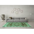 thumbnail image 3 of Ahgly Company Indoor Round Abstract Turquoise Blue Modern Area Rugs, 6' Round, 3 of 4