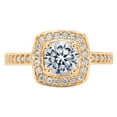 thumbnail image 2 of 1.335 ct Round Cut Simulated Blue Diamond Halo Engagement Ring for Women in 18K Yellow Gold, 2 of 2