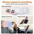 thumbnail image 6 of Magnetic Case for iPhone 12 Pro / iPhone 12 6.1", Compatible with MagSafe Wireless Charging, Gradient Frame Anti-Scratch Skin-Feel Shockproof Protective Slim Phone Case Cover, Pink/Purple, 6 of 7