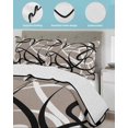 thumbnail image 4 of Brown Geometric Twin XL Size Down Alternative Comforter,Lightweight Comforter Quilt Bedding Set with Pillow Shams Vintage Black White Striped Abstract Art Bed Comforter Duvet Insert 68"x98", 4 of 7