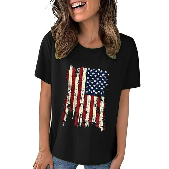 Tittly American Flag Tank Top Women V Neck Tank Tops For Women Patriotic Shirts Memorial Day Tank Top Women Women 4th Of July Shirts Black L