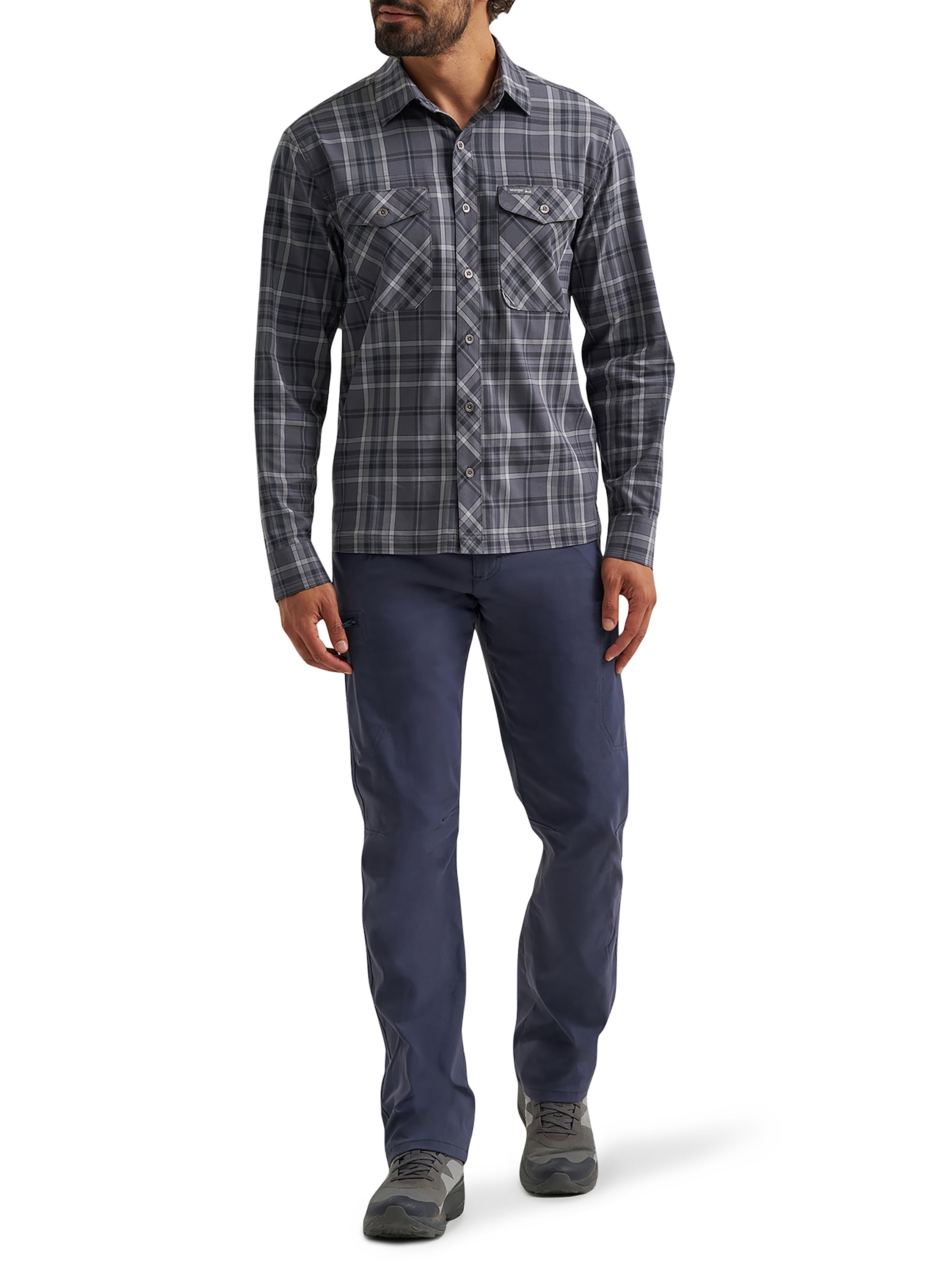 Wrangler® Men's and Big Mens Outdoor Long Sleeve All Season Stretch Shirt, Sizes S-3XL
