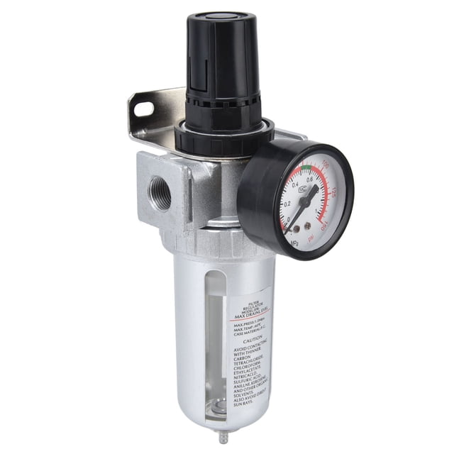 Régulateur de Filtre à Air Comprimé, Lubrifier Lecture Précise Kit de Régulateur de Pression de Filtre de Compresseur pour Usage Industriel pour Outil Pneumatique SFR400