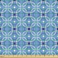 thumbnail image 2 of Ambesonne Ethnic Fabric by the Yard Upholstery, Rounds Dots Lines Pattern, 1 Yard, Deep Sky Blue Indigo, 2 of 5