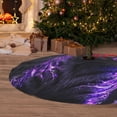 thumbnail image 6 of Yiaed Purple Plant White Tiger Print Christmas Tree Skirt , Tree SkirtsTree Mat for Christmas Winter Holiday Indoor Decorations-30", 6 of 7