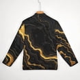 thumbnail image 6 of Black And Gold Marble Texture Men's Stand Collar Sweater Long Sleeve Clothing Loose Fit Sports Sweater, 6 of 8