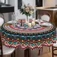 thumbnail image 4 of Bohemia Round Tablecloth 70inch,Tablecloth Waterproof and Wrinkle-Free, Boho Table Covers, Summer Decorations for Home, 4 of 7
