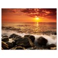 thumbnail image 2 of Coucher de Soleil Lumineux sur la Rive Rocheuse - Art Moderne de Toile de Bord de Mer, 2 of 3