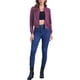 thumbnail image 2 of Chaqueta de mujer INSPIRE CHIC de ante sintético, abrigo corto, con cuello de pie, cierre de cremallera, chaquetas de moto bomber, tamaño M, púrpura oscuro, 2 of 6