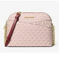 thumbnail image 2 of Michael Kors Women's Outlet Jet Set Travel Medium Signature Logo Dome Crossbody Bag 35F5GTVC8I-Cherr, 2 of 5