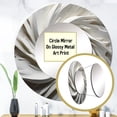 thumbnail image 3 of Designart "Majestic Motion In White And Grey" Abstract Spirals White Large Round Mirror - Round Office Mirror Wall Decor - Modern Round Printed Mirror - 23" x 23", 3 of 6